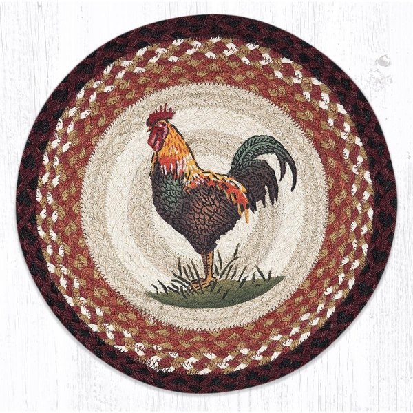 Capitol Importing Co 15 x 15 in. PM-RP-471 Rustic Rooster Printed Round Placemat 57-471RR